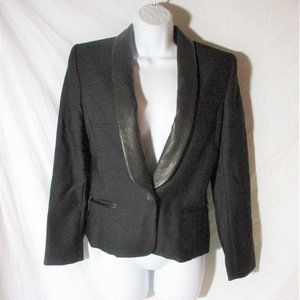 New ISABEL MARANT Leather Wool blazer jacket coat 1 BLACK